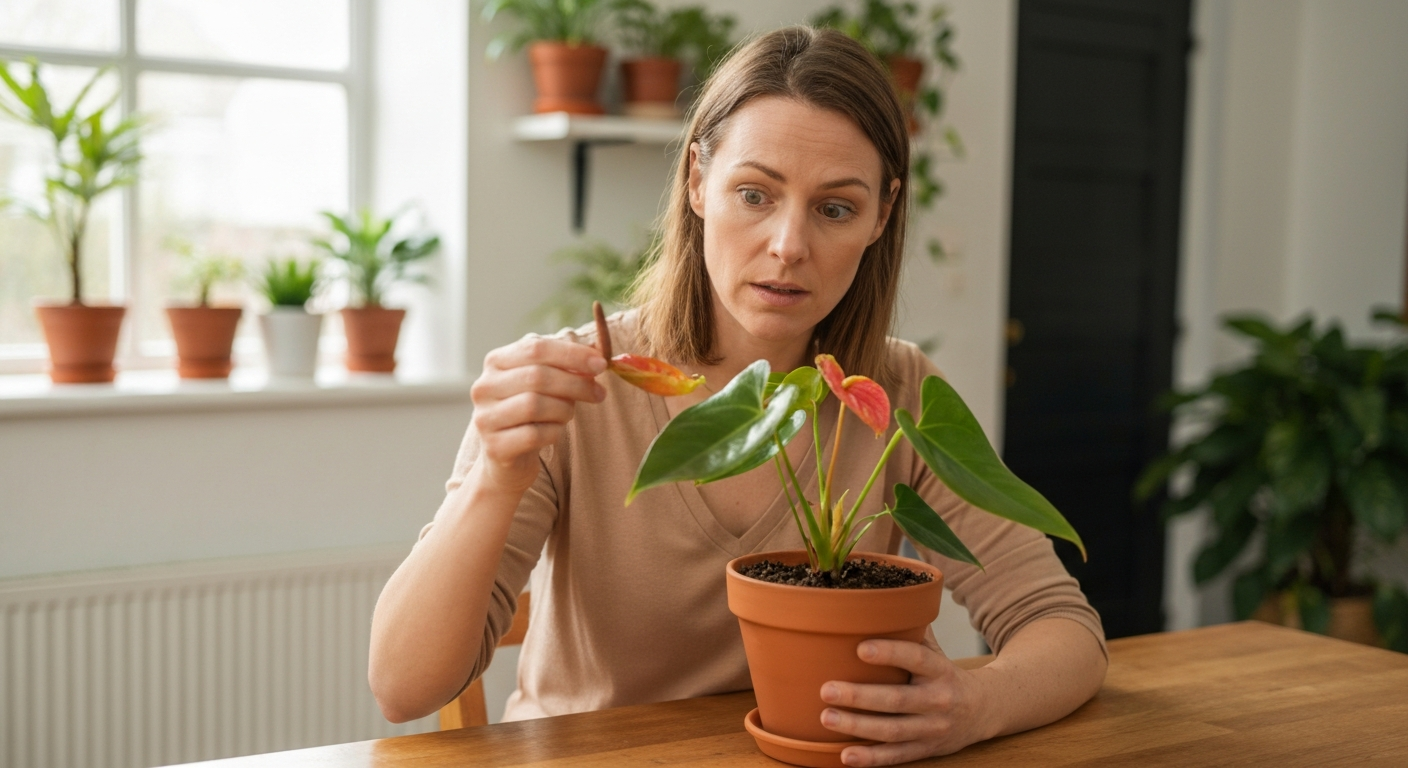 Why is my anthurium leaves turning brown?