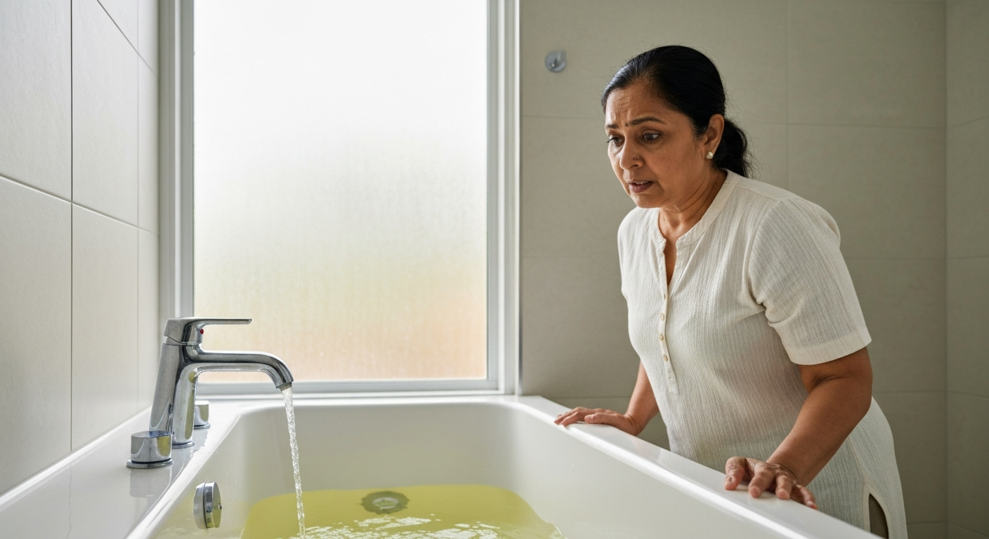 Why is my bath tub water yellow?