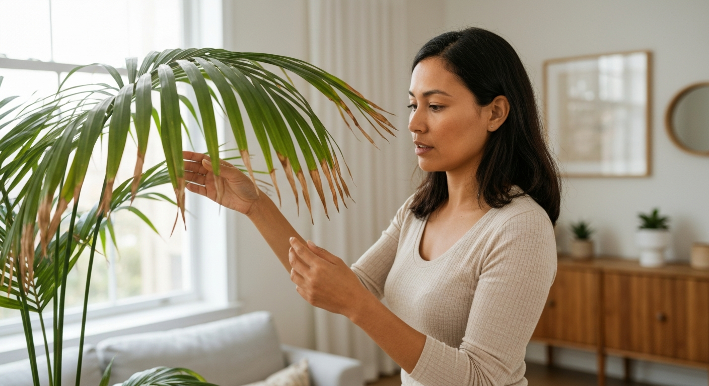 Why is my palm tree turning brown?
